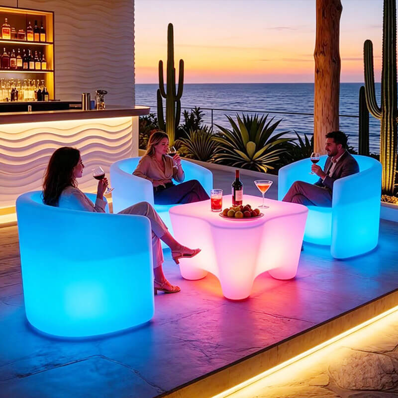 IP65 Waterproof Rechargeable Patio Furniture Sets