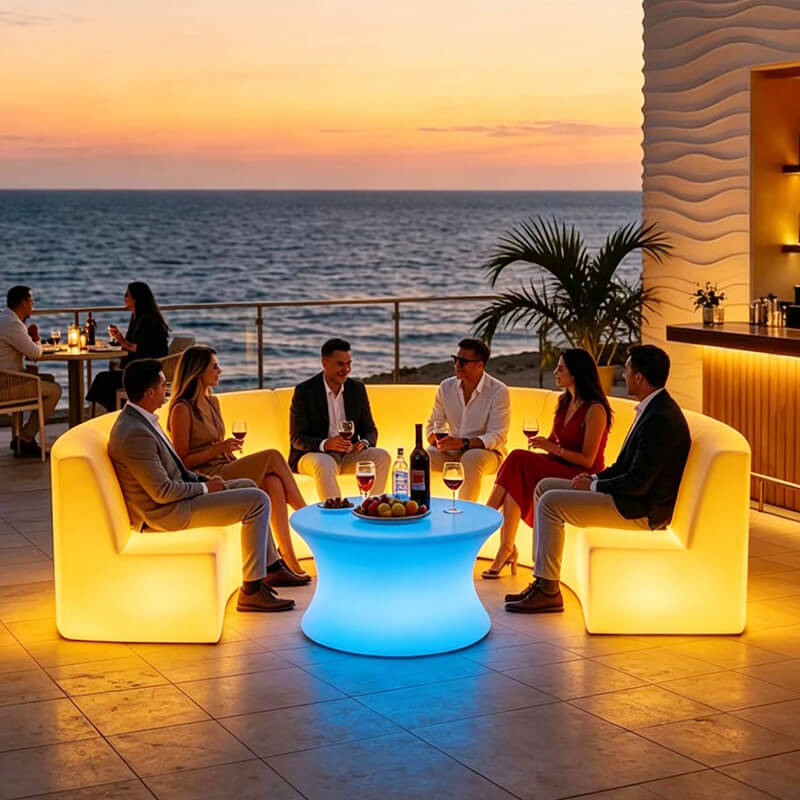 IP65 Waterproof Rechargeable LED Lounge Furniture