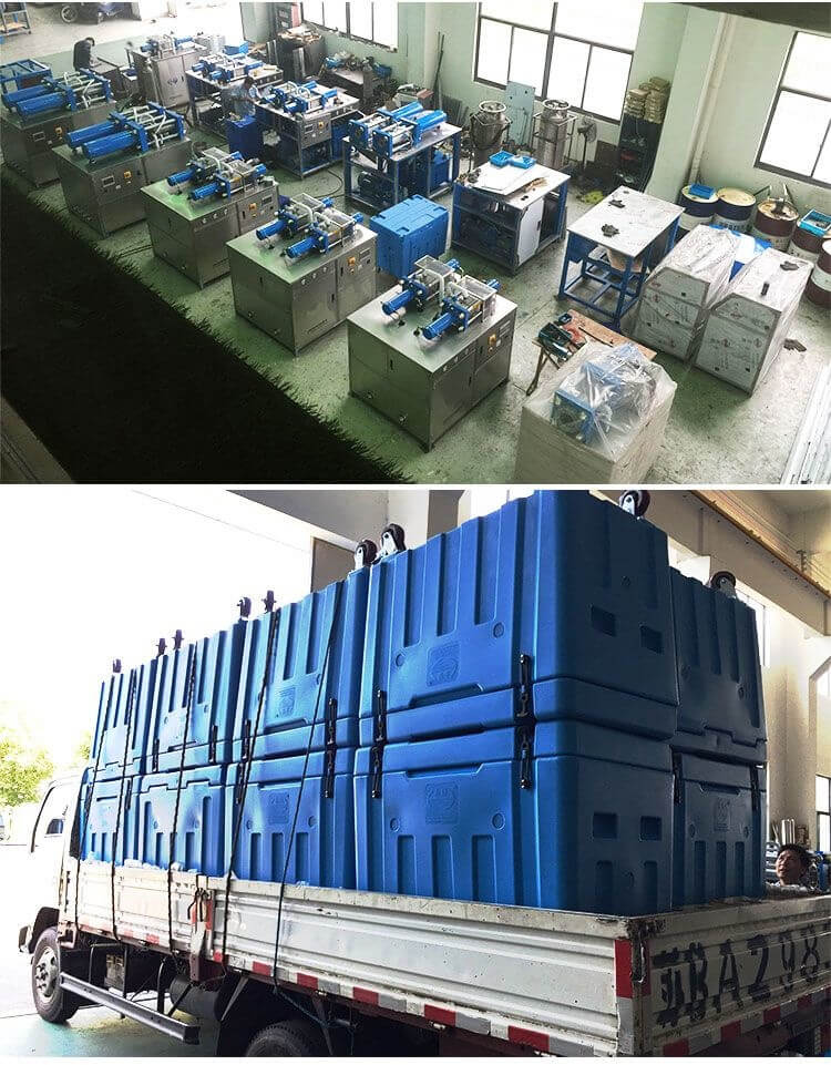 Mass Stock of Rotomolded Insulated Cooler Bins In Warehouse Cooler bins warehouse stock