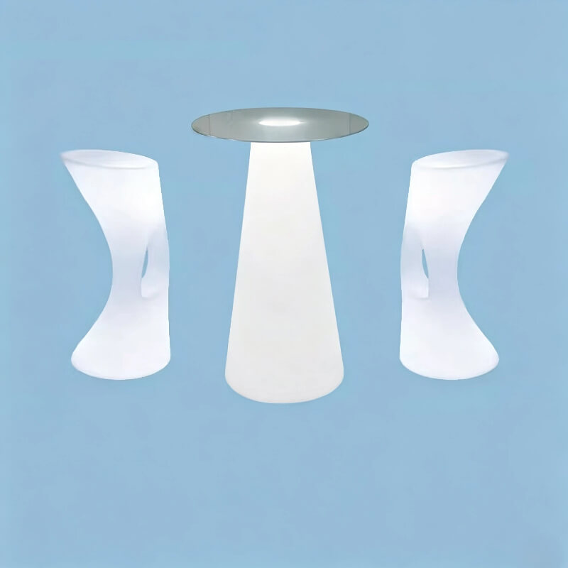 Led Lit Beauty Bar Chair Table Combo