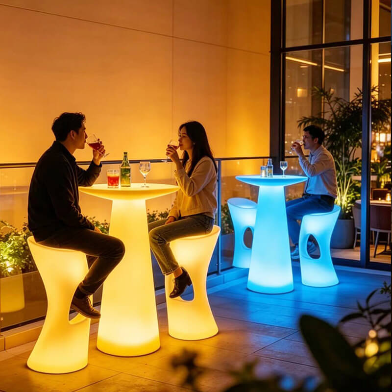 Rechargeable RGB LED Bar Stool