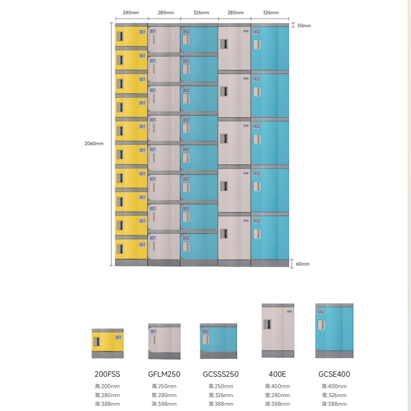 Eco Friendly Recyclable HDPE Lockers
