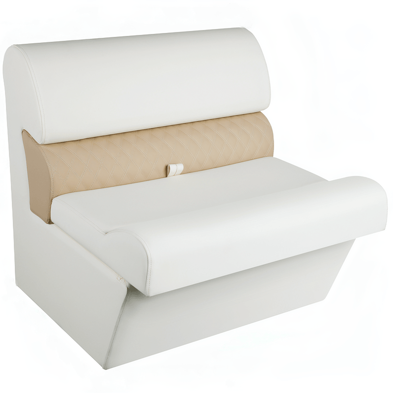 Built‑in under‑seat storage compartment of rotomolded pontoon bench seat
