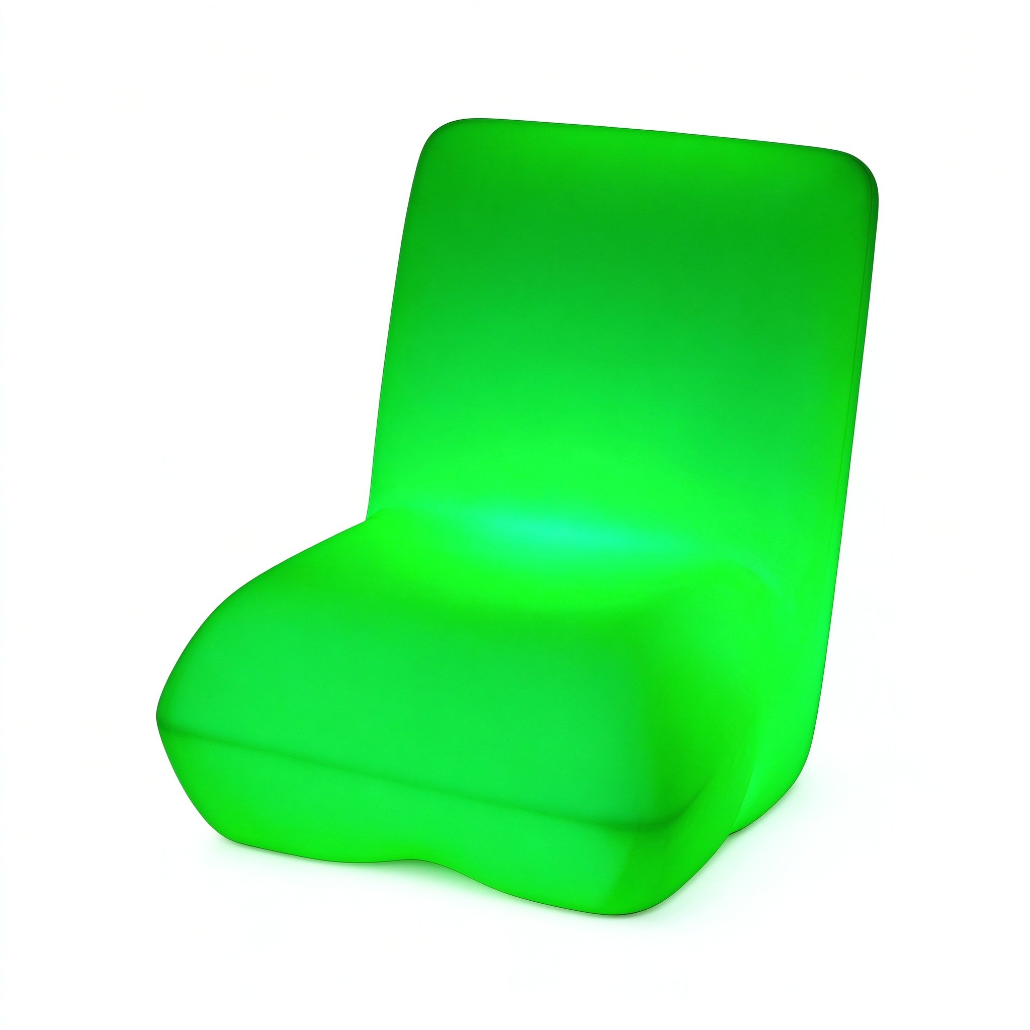Red LED illuminated chair with table for outdoor bar and party events