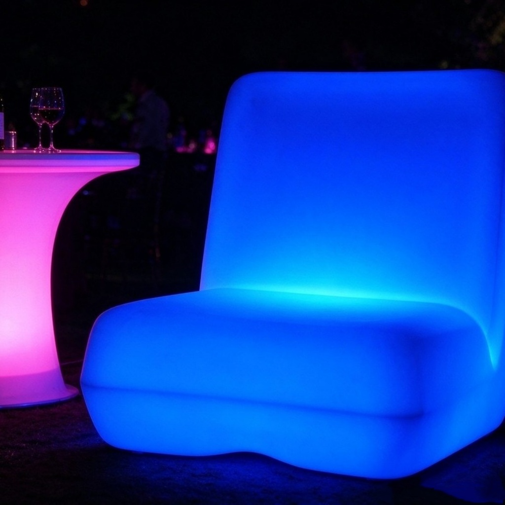 LED chair and side table